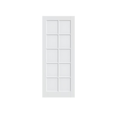 Porte française en verre clair préassemblé 24 po x 24 po x 10 po pour garde-robe de chambre à coucher garde-manger, bureau et porte de grange sans quincaillerie