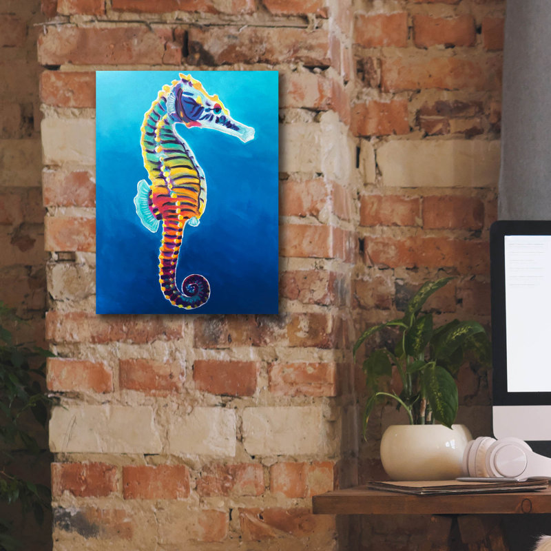 «Seahorse - Rainbow» par Dawg Painter, H 16 po x l 12 po