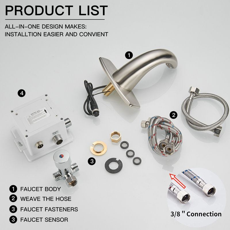 Single-Hole Bathroom Faucet with Drain Assembly, Brushed Nickel