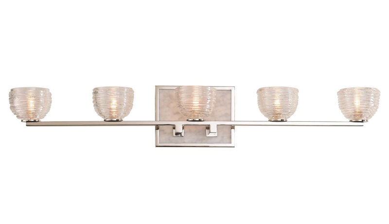 Luminaire pour meuble-lavabo en nickel poli 5 LT Bianco Kalco