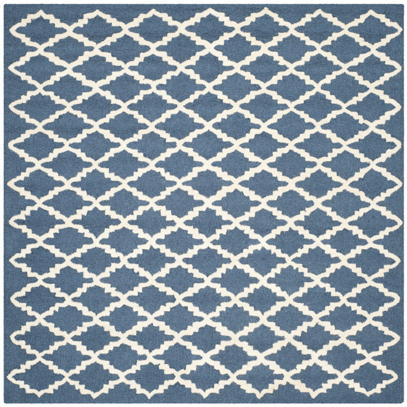 Cannen Hand Tufted Wool Geometric Rug, Square 6'