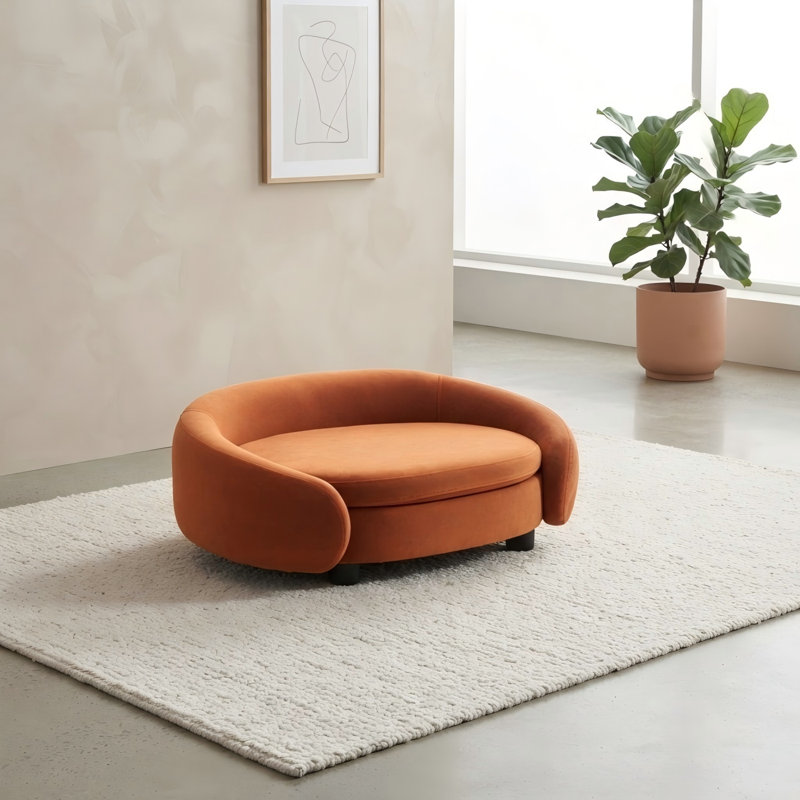 Lit pour chien Malcolm Elegant Rectangle, Orange