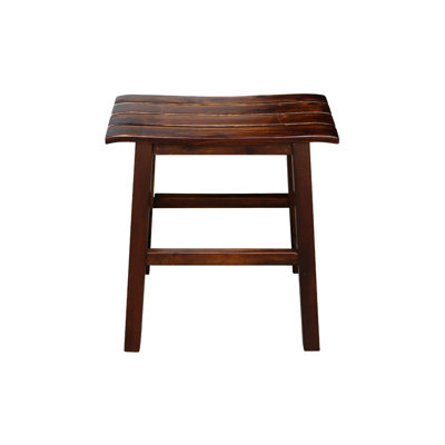 Tabouret à lattes en bois massif - hauteur du siège 18 po, espresso