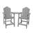 Albany 3-Piece Tall Adirondack Chair Set with Table HIPS Outdoor Patio Bar Stools-1190938485