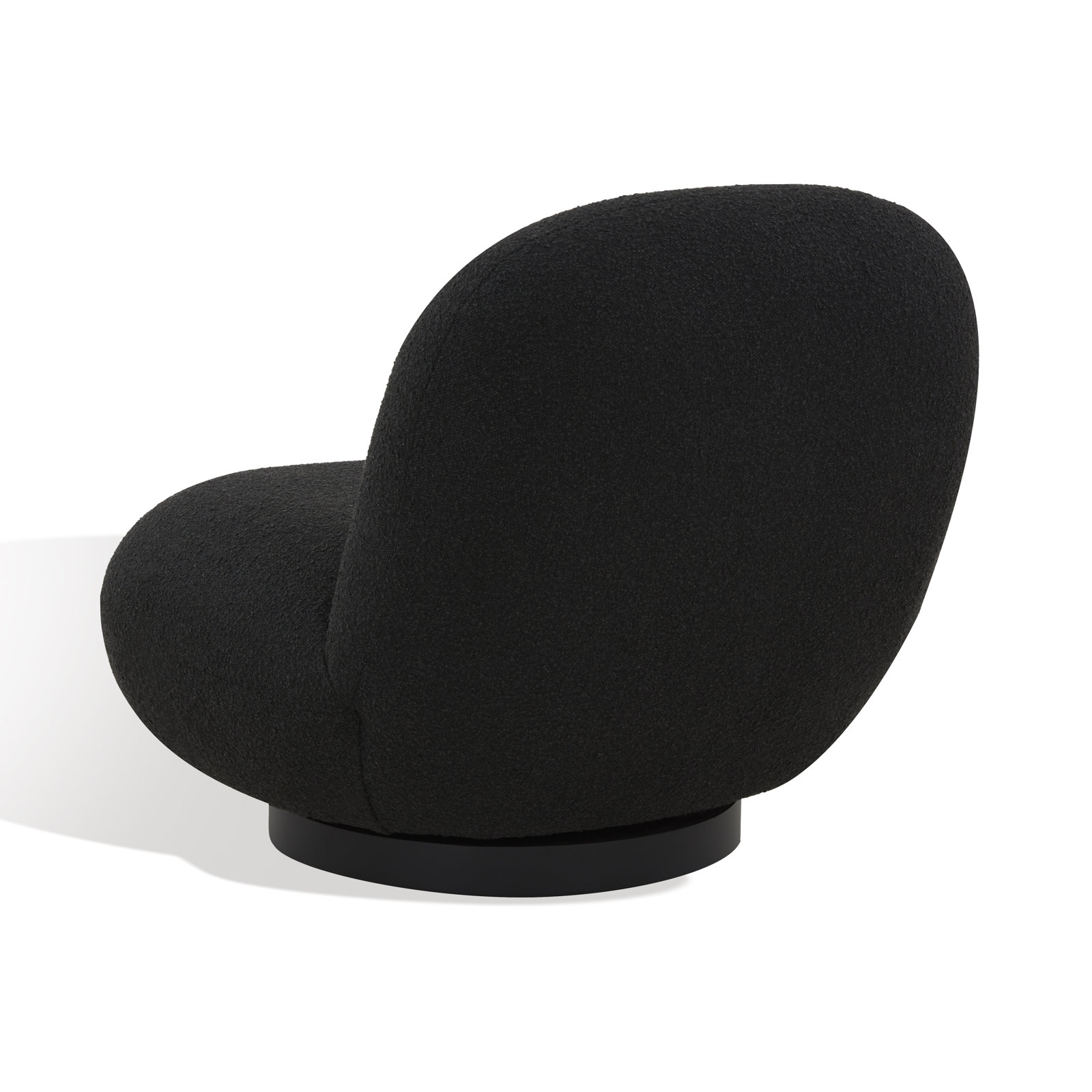 Slipper Chair, Black Boucle