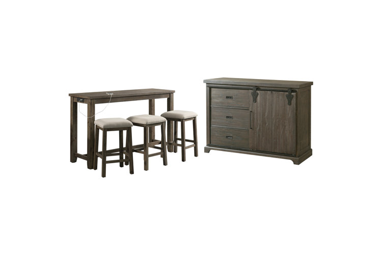 Kenworthy 4 - Piece Counter Height Acacia Solid Wood Dining Set