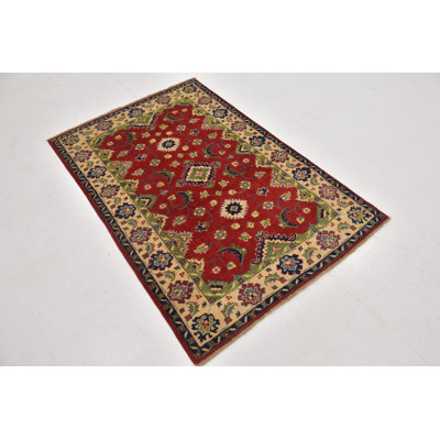 One-of-a-Kind 3'3" X 5' New Age Wool Area Rug in Red