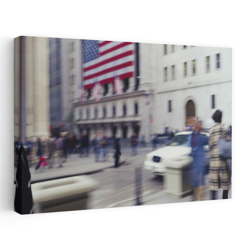 Group Of People Walking On The Street New York City New York State USA by Jerry Driendl Photography - Wrapped Canvas Print