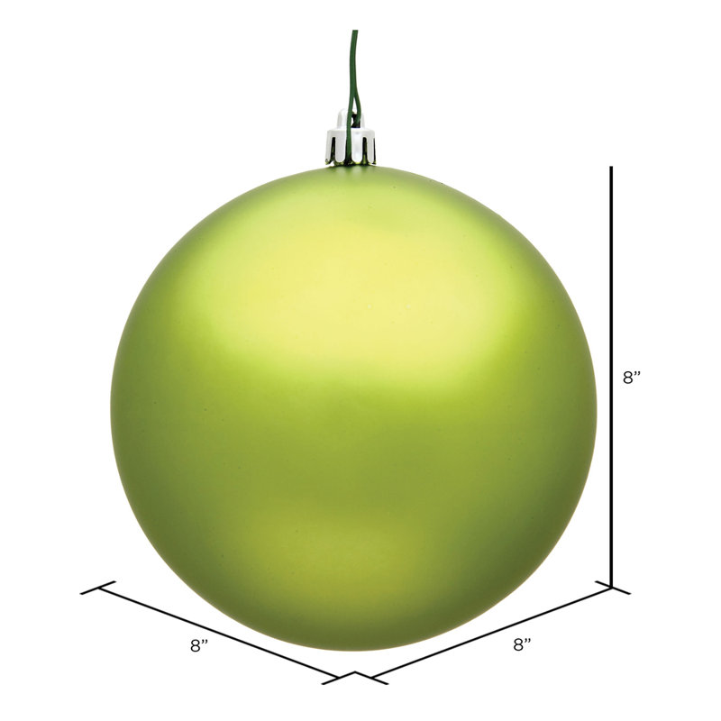 Holiday Solid Ball Ornament only, 8" H x 8" W x 8" D, Lime