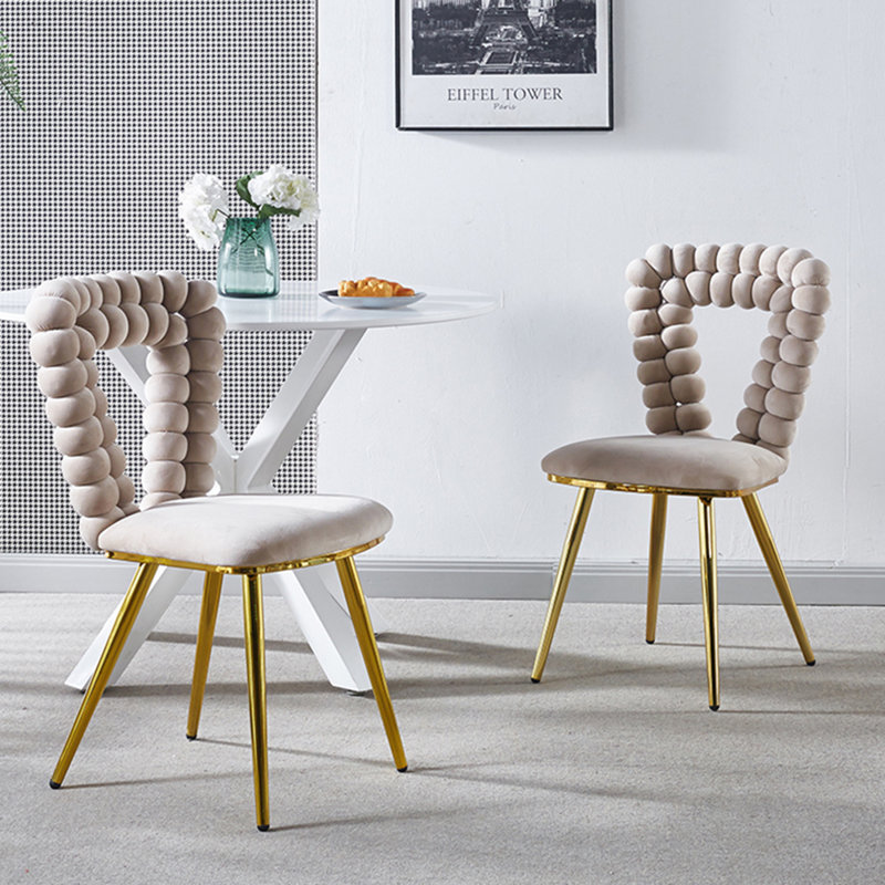Chaise parsons en tissu Dierf, Blanc, 2