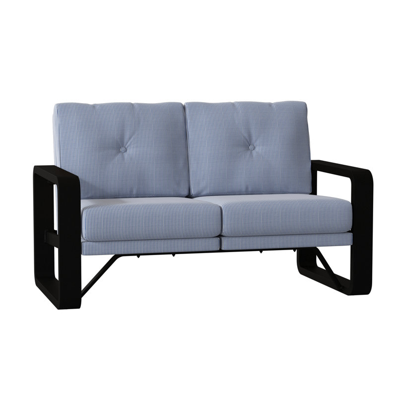 Vale Outdoor 2 - Seat Loveseat, Canvas Bird's Eye Sunbrella® Canvas, Textured Black