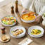 6 Pieces Ceramic Dinnerware Set, Soup Plates, White Poreclain, Service For 6 People-137526292