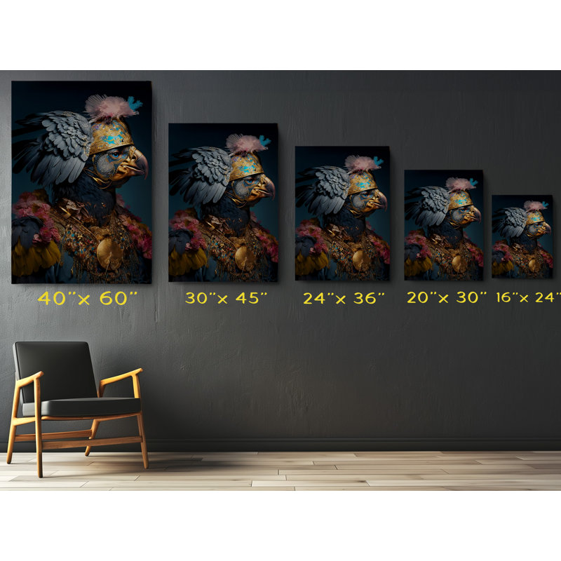 Aigle de la garde royale sur toile, H 24 po x l 16 po x P 1 po
