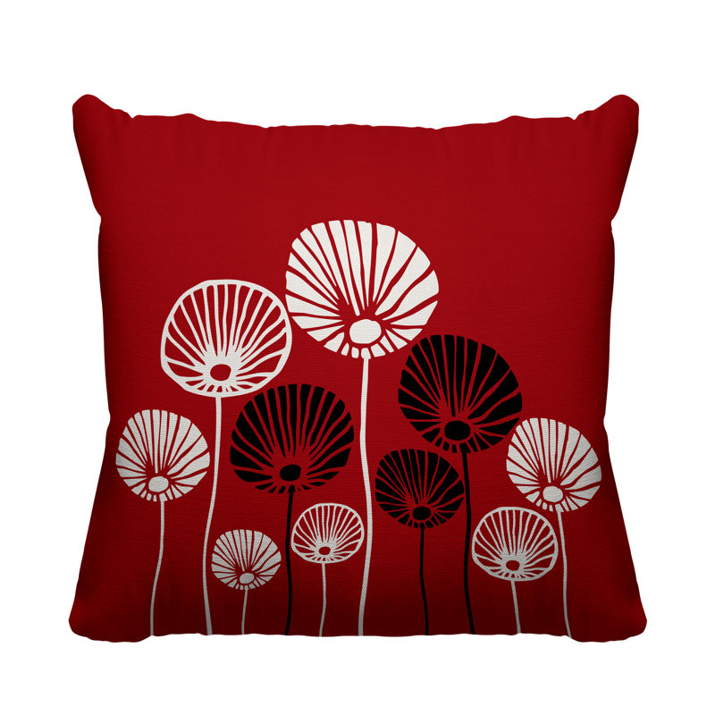 Coussin décoratif intérieur / extérieur Huber, L 19 po x H 19 po, Rouge