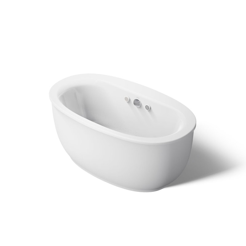 Sunstruck® 60 po x 34 po, bain d'air massant et chauffant à bulles avec surface chauffante et carénage cannelé, Blanc