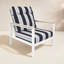 Fauteuil club d'extérieur en métal avec coussin Sunbrella Townsend