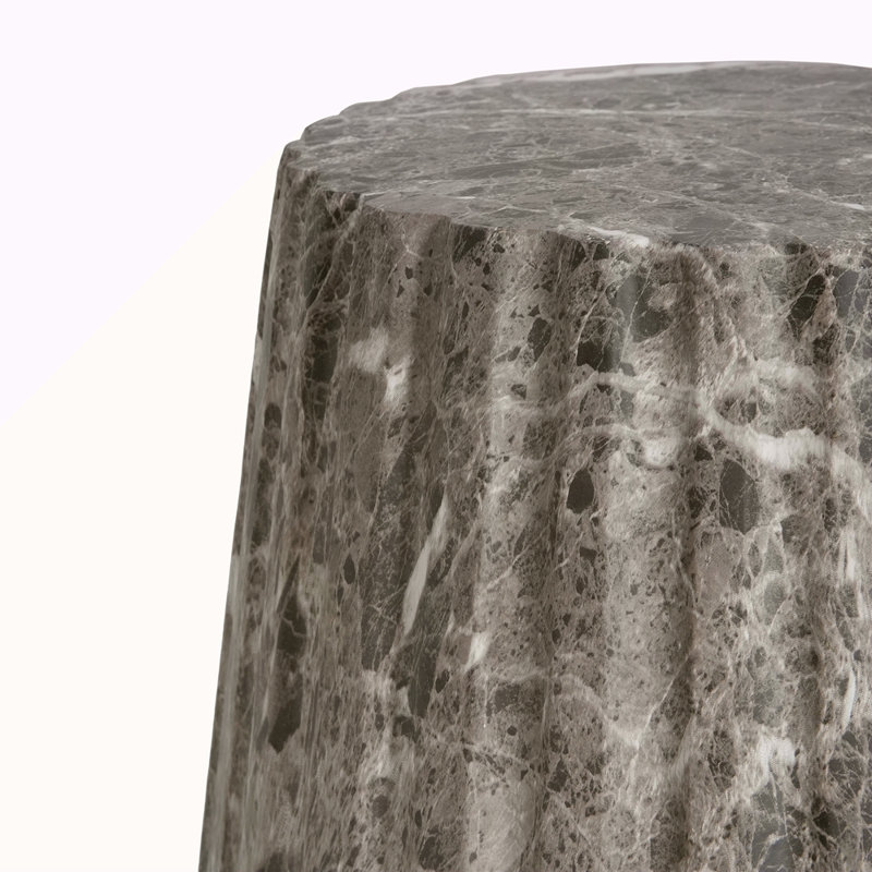 Table d'appoint d'extérieur sculptée Cleme, Brun