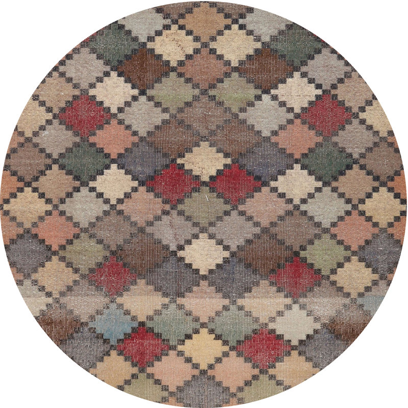 Vanhook Geometric Indoor Rug, Round 4'