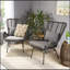 Chaise de patio en osier avec coussins (ensemble de 2)