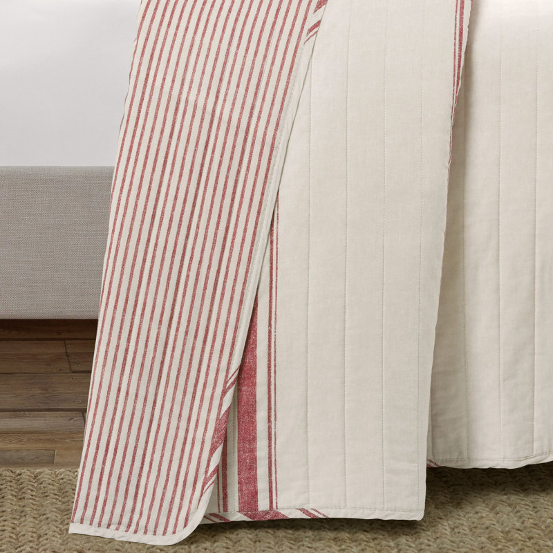 Ensemble de courtepointe 100% coton Fonti, Rouge