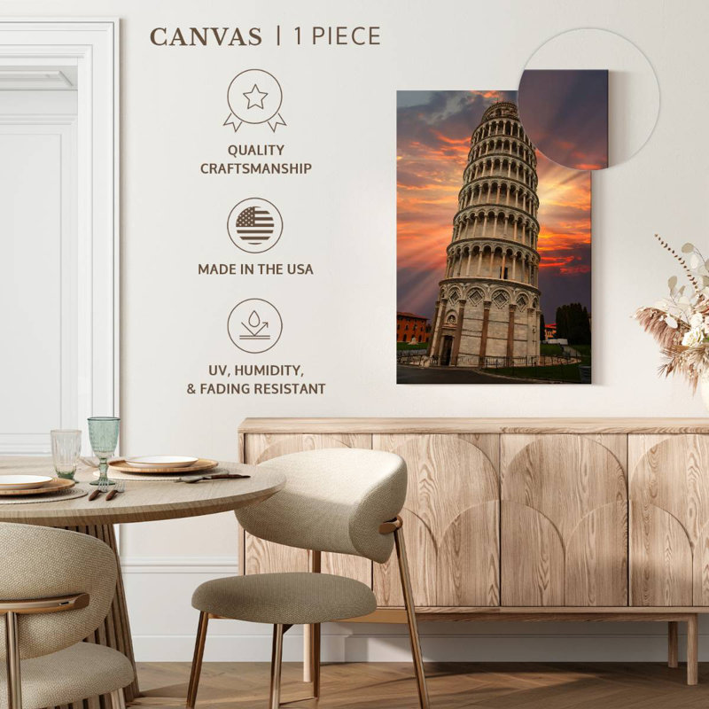 Lilie Iconic Leaning Pisa Tower, 39" H x 26" W