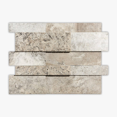 Silver Honed 14 3/4x19 3/4 Jumbo Ledger Travertine Ledger Panel