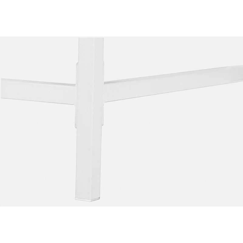 Bureau d'ordinateur, bureau personnel, ordinateur portable, tiroirs de rangement, l 48 po, travail, stratifié blanc, métal blanc, contemporain, moderne