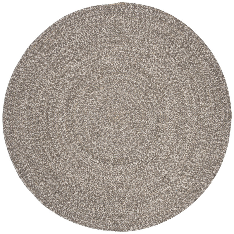 Petersburg Geometric Cotton Hand Woven Area Rug, Round 122cm