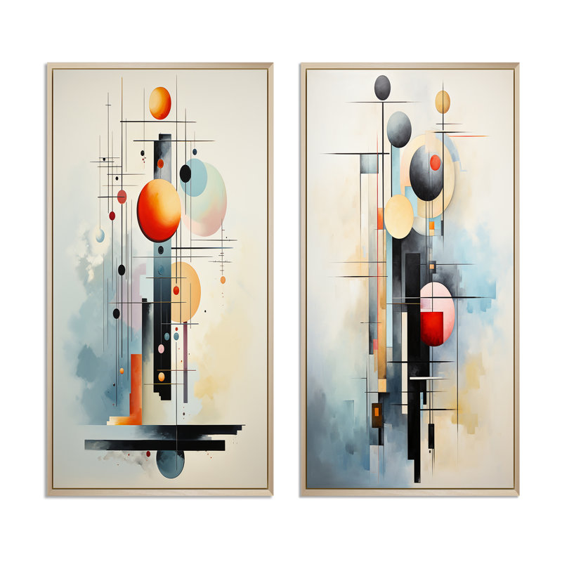 «Teal suprematism Abstract Balance», ensemble de 2 reproductions d'art mural abstraites pour décoration de bureau
