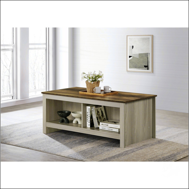Table basse l 43 po avec tablettes ouvertes à l'avant et à l'arrière