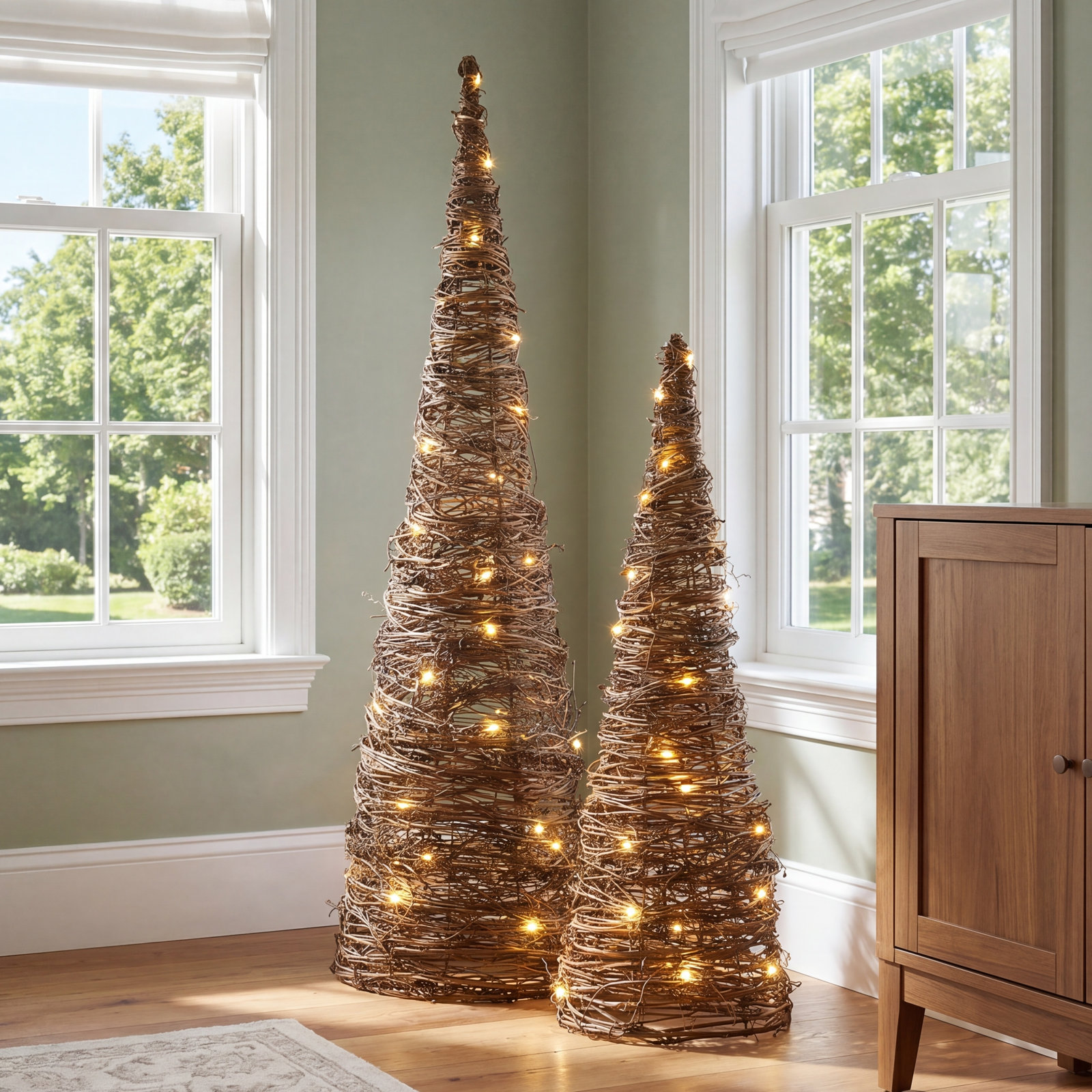Rattan Tabletop Christmas Tree