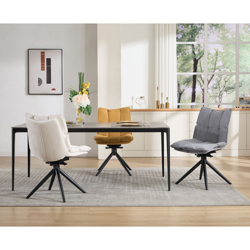 Charies Upholstered Dining Chair, Grey, Grey