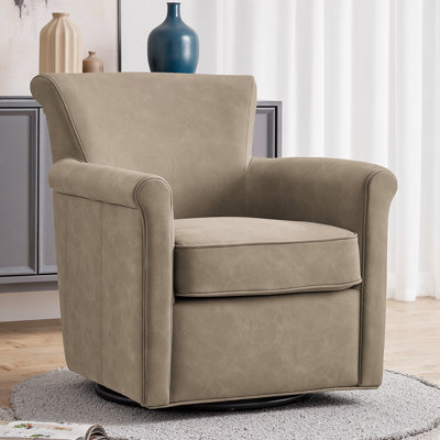 Fauteuil d'appoint pivotant en cuir Belmont