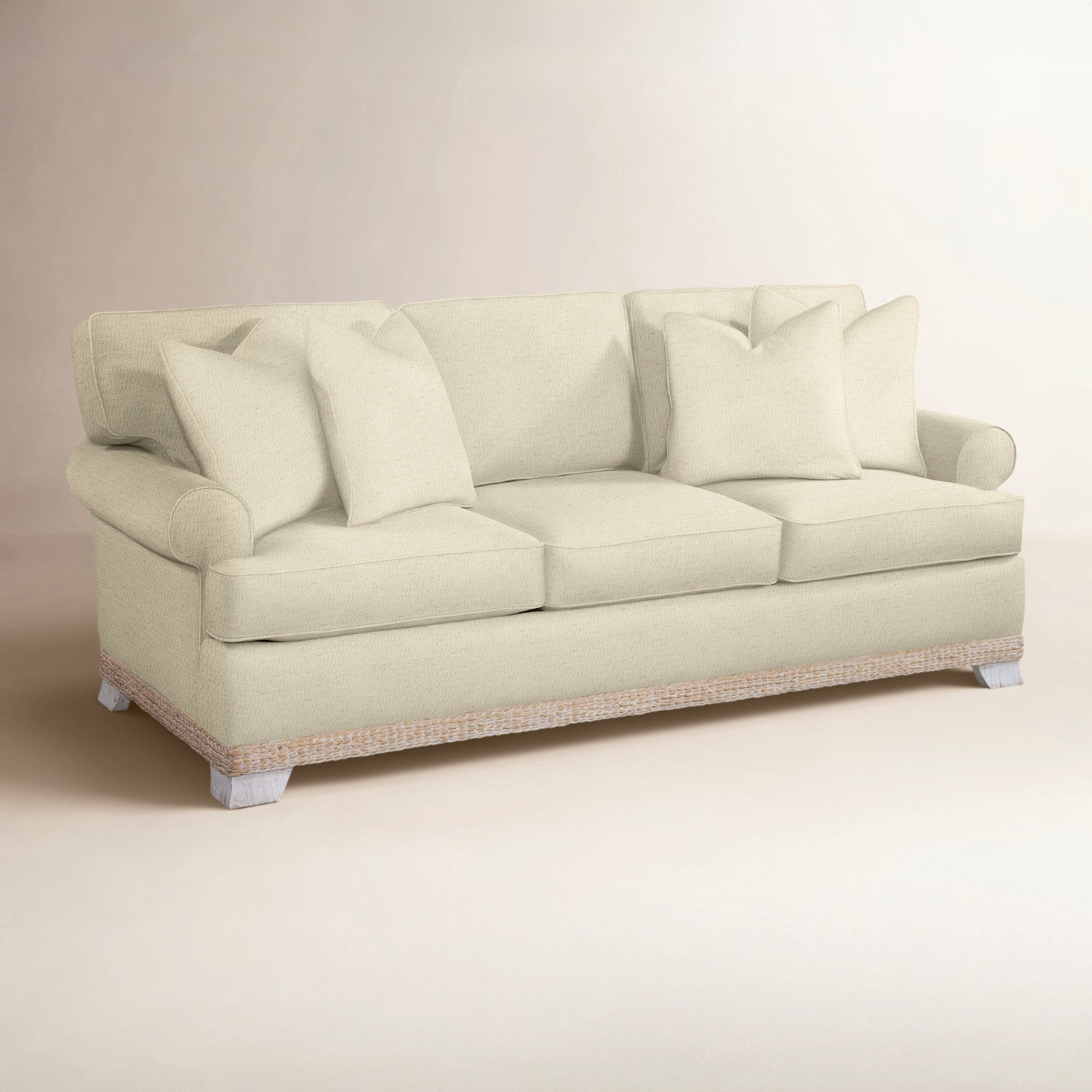 Fairwind 90'' Upholstered Sofa, Ivory Crypton Performance; 0886-91