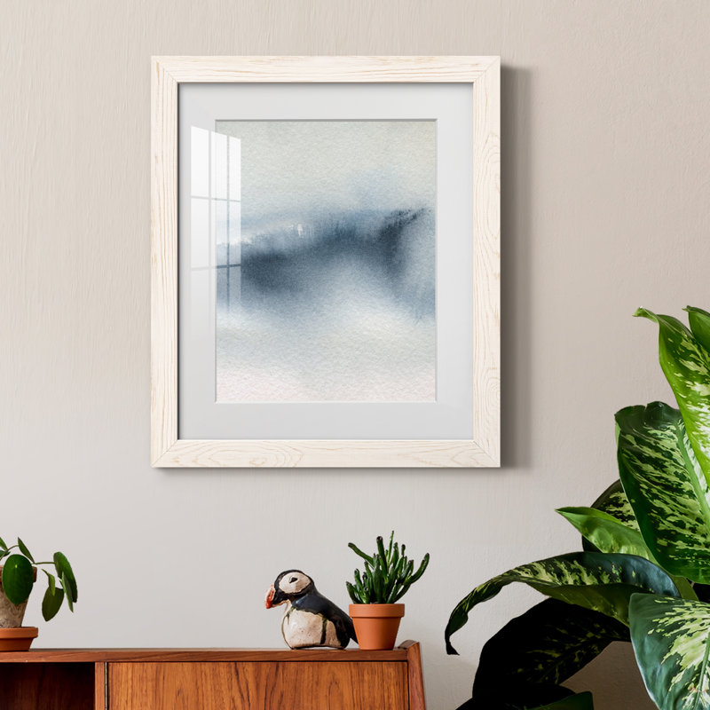 Summer Rain I - peinture encadrée, H 20 po x l 17 po x P 1,5 po, Papier encadré blanc