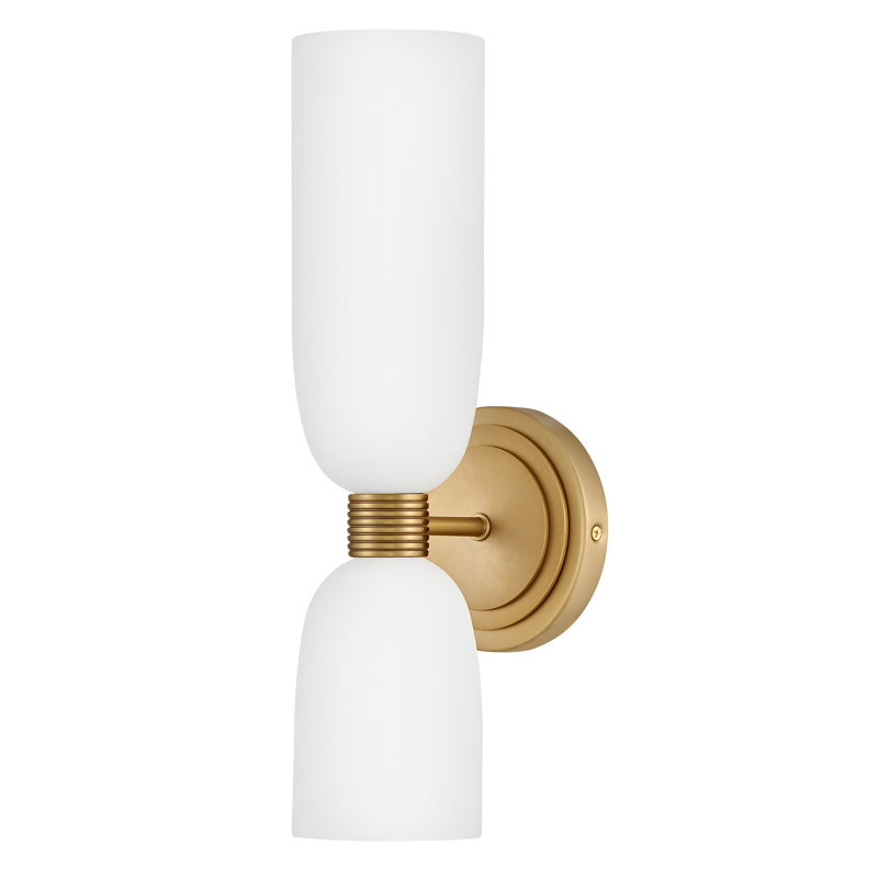 Tallulah Lacquered Brass and Etched Opal Glass Wall Sconce
