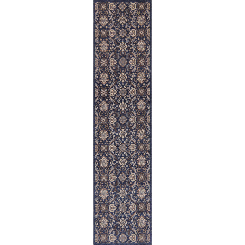 Hand-Knotted High-Quality Blue Runner