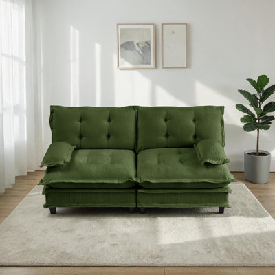 Causeuse en chenille de 77 po Geneveve, canapé modulaire avec coussin en mousse compressée, pour salon, chambre à coucher et appartement