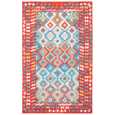 Horwich 414 Area Rug In Red / Blue