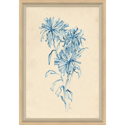 Cerulean Bloom II Framed Drawing Print