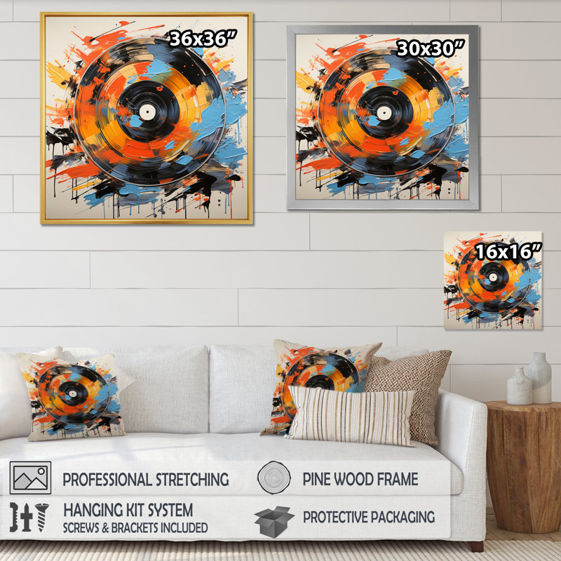 Fusion de vinyle sur toile, Toile tendue, H 24 po x l 24 po x P 1 po