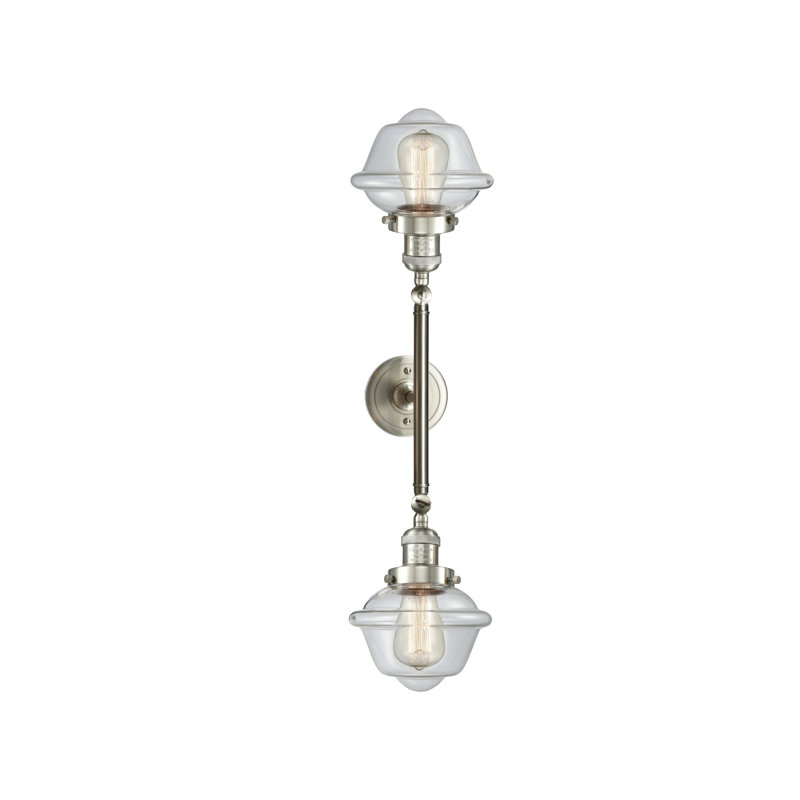 Éclairage pour salle de bain 2 lumières à intensité variable Gebhart, Ampoule incandescente rétro de 60 watts, Transparent