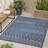 Navy Ivory Rectangle Polypropylene 5'3"x7' Rug