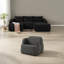 Canapé modulaire noir spacieux, revêtu de velours côtelé, style moderne pour le salon