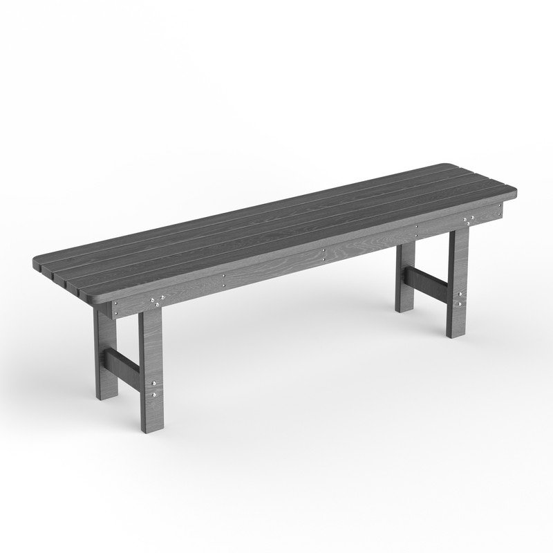 5-Piece HDPE Outdoor Dining Set with Rectangular Table & Bench, 5 Pieces: Table, 2 Benches, 2 Chairs