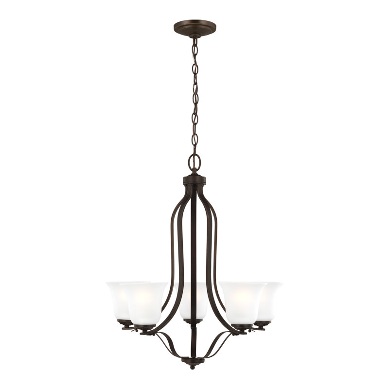 Lustre Empire à 5 lumières Emmons, Non, Bronze