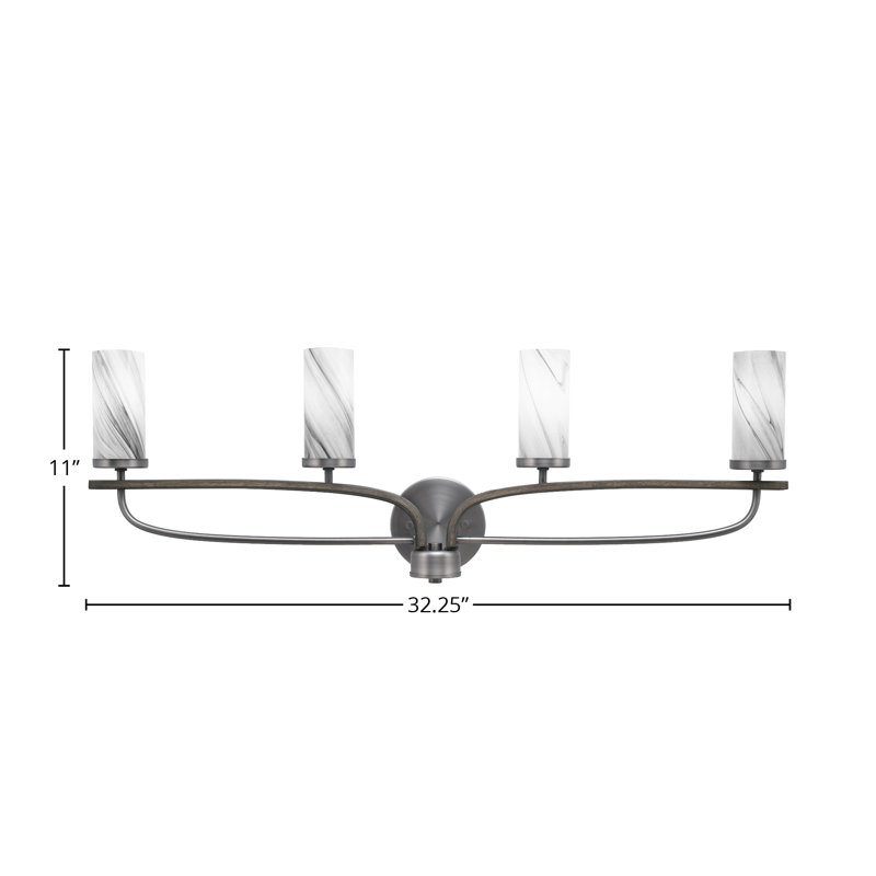 Monterey 4 Light Bath Bar, Gray