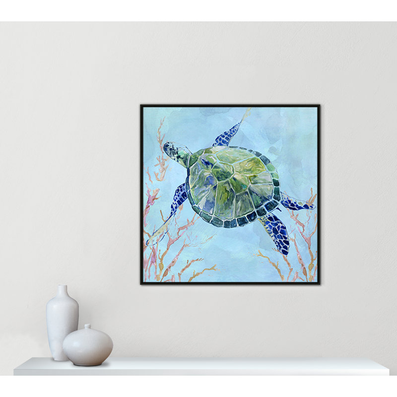 Collection Se3a Turtle Sea Turtle II par Carol Robinson, Espresso, H 41,5 po x l 41,5 po x P 2 po