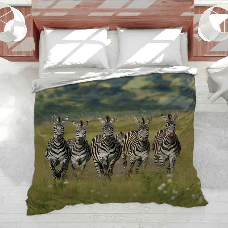 Zebras Wildlife Microfiber Duvet Cover, Twin Duvet Cover