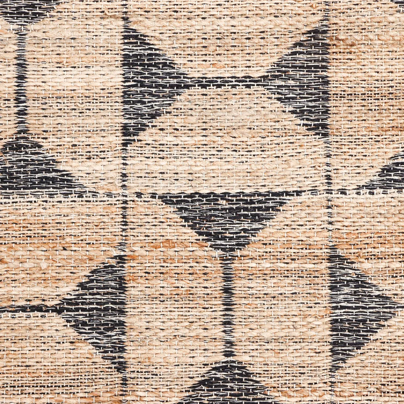 Geometric Area Rug in Light Brown/Black, Rectangle 3' x 5'